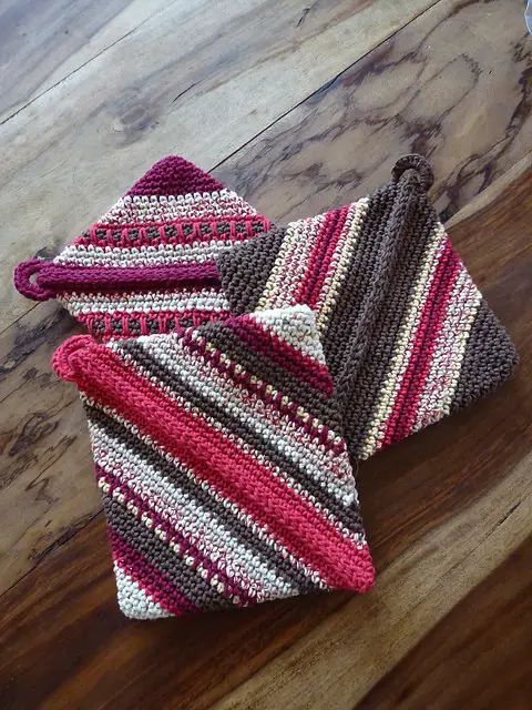 Crocheted Potholders Double Thickness Pattern