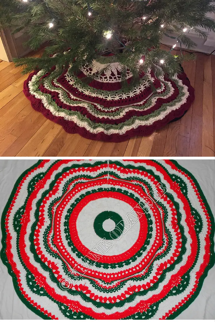 10+Crochet Christmas Tree Skirt Free Patterns