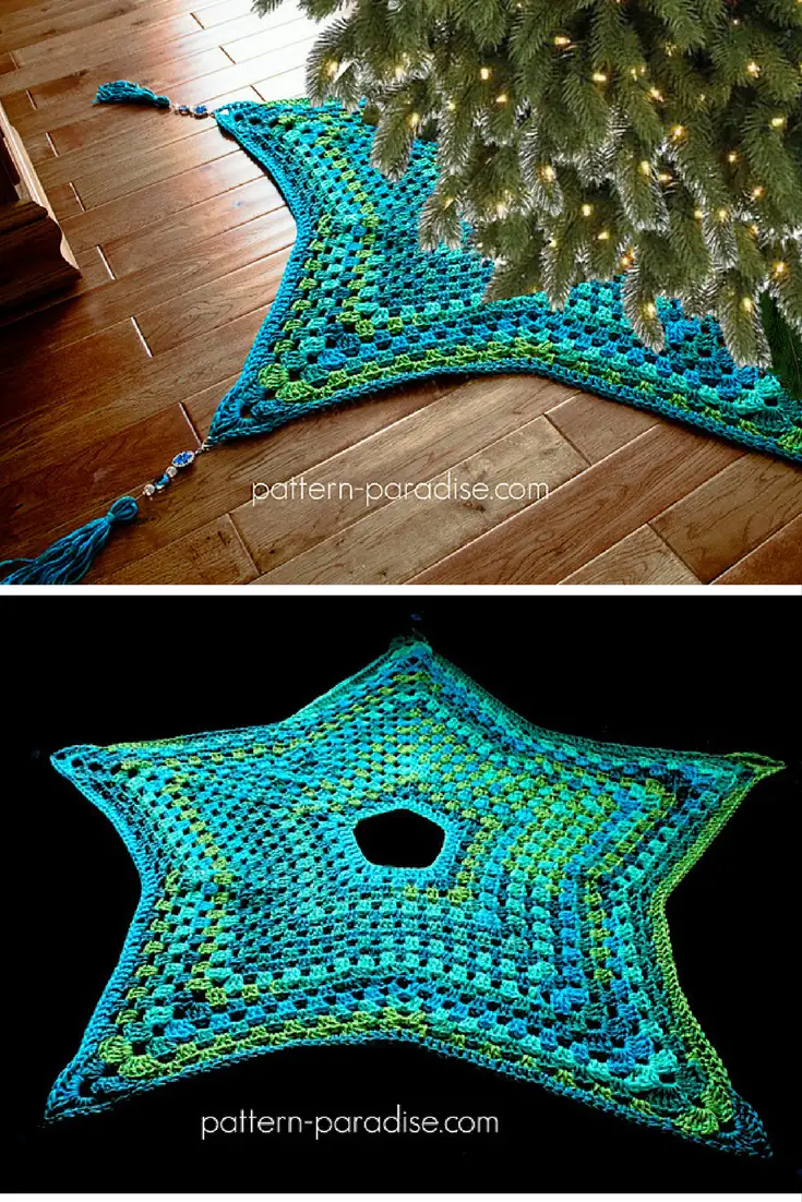 10+Crochet Christmas Tree Skirt Free Patterns
