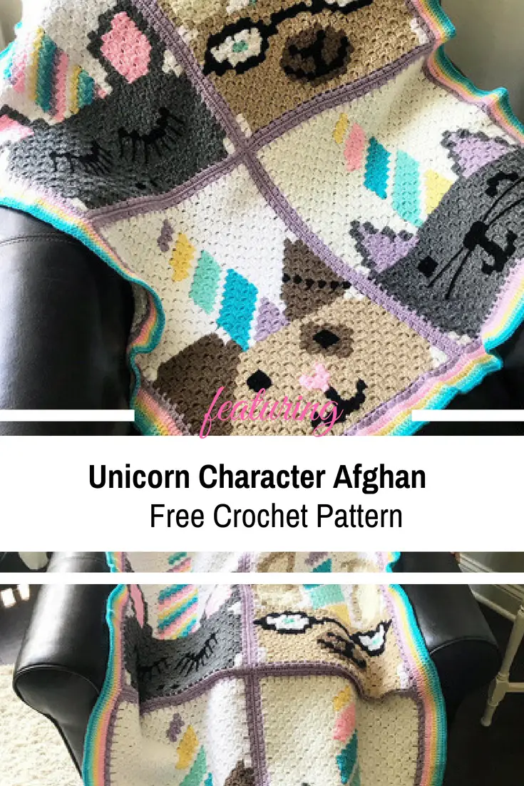 Unicorn Character Afghan Free Crochet Pattern