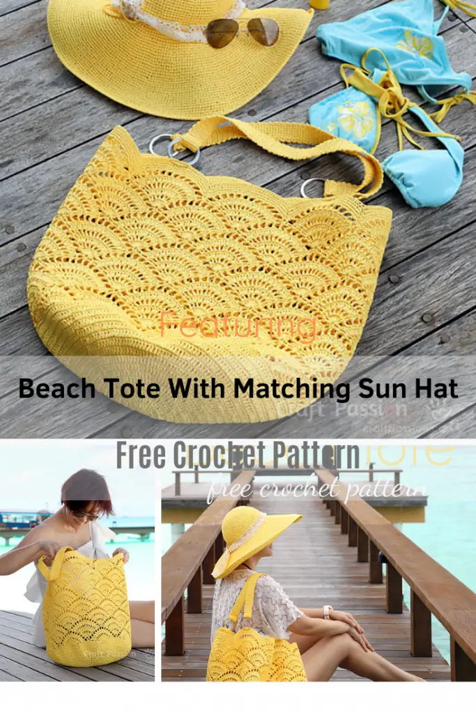 Awesome Crochet Beach Tote With Matching Sun Hat - Daily Crochet