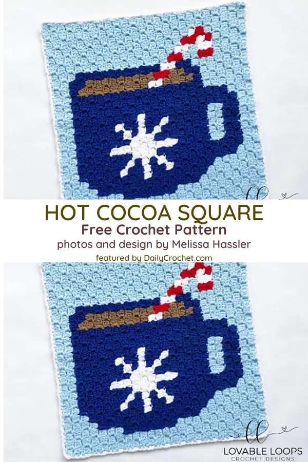 C2C Crochet Square Pattern For Those Who Love Hot Cocoa