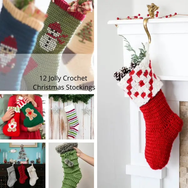12 Jolly Crochet Christmas Stockings