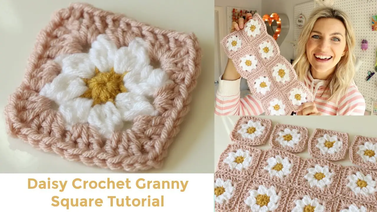 Simple Daisy Granny Square- Daisy Crochet Blanket