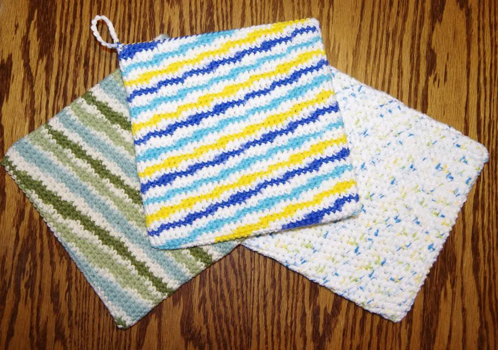 Crocheted Potholders Double Thickness Pattern Daily Crochet