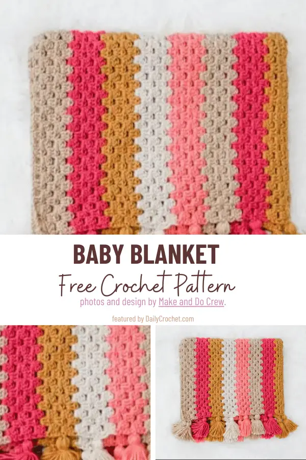 Modern Granny Stitch Baby Blanket Free Pattern-Super Easy Scrap Yarn Crochet Project