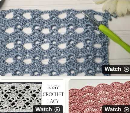 Here are some beginner-friendly crochet patterns featuring lacy stitches that you can try: